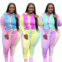 Load image into Gallery viewer, 2-piece Pastel Multicolor Tracksuit
