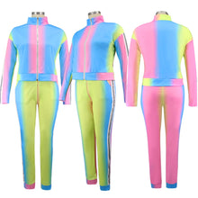 Load image into Gallery viewer, 2-piece Pastel Multicolor Tracksuit
